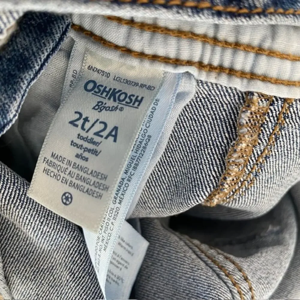 OshKosh B'gosh Blue Jean Denim Overalls - 2T - NWT
